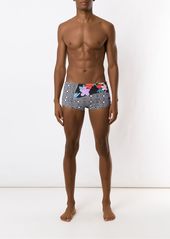 AMIR striped panels Hibiscus swimming trunks