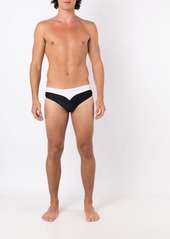 AMIR two-tone slip-on swim trunks