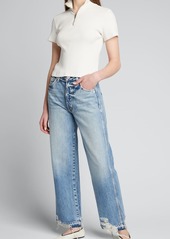 AMO Denim Sophie Cropped Wide-Leg Jeans with Released Hem