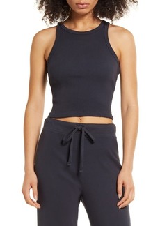 AMO Rib Cotton Crop Muscle Tank in Vintage Black at Nordstrom