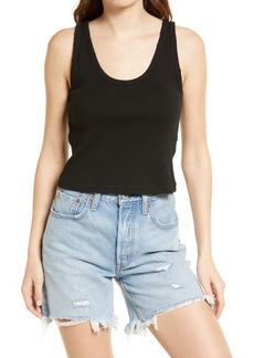 AMO Ribbed Crop Tank in Black at Nordstrom