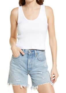 AMO Ribbed Crop Tank in Vintage White at Nordstrom