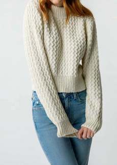 AMO Helen Crop Mock Sweater In Natural