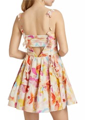 Amur Amelie Floral Petal-Strap Minidress