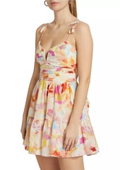 Amur Amelie Floral Petal-Strap Minidress