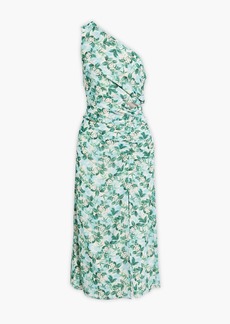 AMUR - Clarissa one-shoulder ruched floral-print crepe de chine dress - Green - US 2