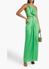 AMUR - Deena one-shoulder twisted satin maxi dress - Green - US 6