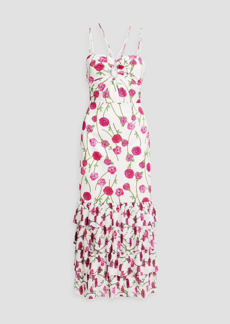 AMUR - Isabelle tiered floral-print crepe maxi dress - Pink - US 00