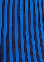 AMUR - Levona twist-front cutout ribbed jersey top - Blue - M