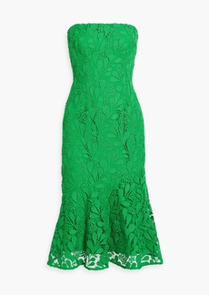 AMUR - Strapless guipure lace midi dress - Green - US 2