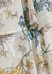 AMUR - Tiered floral-print crepe de chine maxi dress - Yellow - US 4