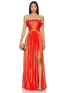 AMUR Losey Ruffle Neck Gown