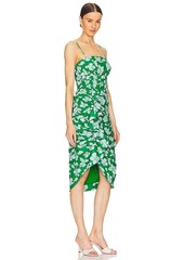 AMUR Olly Ruched Midi Dress