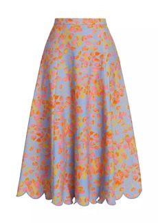 Amur Falynn Floral Scallop Maxi Skirt