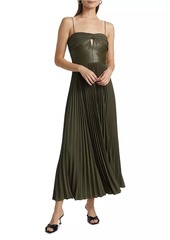 Amur Linda Faux-Leather Maxi-Dress