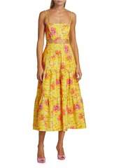 Amur Aire Floral Tiered Midi-Dress