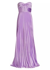 Amur Stef Strapless Pleated Gown