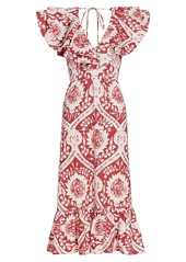 Amur Zemirah Cotton Ruffle-Sleeve Dress