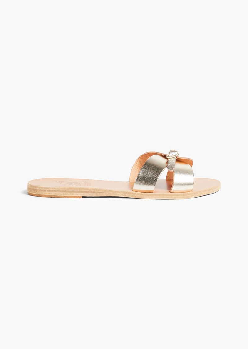 Ancient Greek Sandals - Ana metallic leather slides - Metallic - EU 39