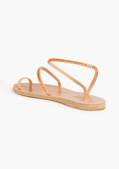 Ancient Greek Sandals - Aplie bead-embellished leather sandals - Orange - EU 38