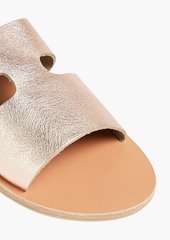 Ancient Greek Sandals - Apteros cutout metallic leather slides - Metallic - EU 35