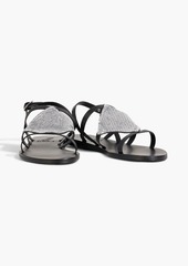 Ancient Greek Sandals - Barbara crystal-embellished leather slingback sandals - Black - EU 38