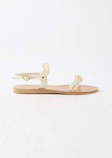 Ancient Greek Sandals - Chania Scallop-edge Leather Sandals - Womens - Off White