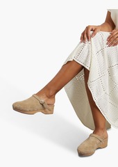 Ancient Greek Sandals - Classic studded suede platform clogs - Neutral - EU 35