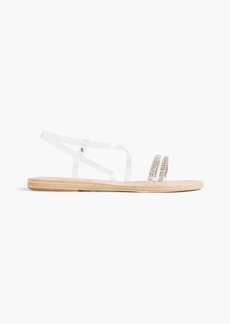 Ancient Greek Sandals - Goudi crystal-embellished PVC slingback sandals - White - EU 37