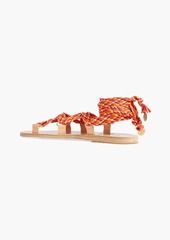 Ancient Greek Sandals - Paraskevi woven and leather sandals - Pink - EU 37