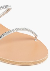 Ancient Greek Sandals - Saita crystal-embellished metallic leather sandals - Metallic - EU 35