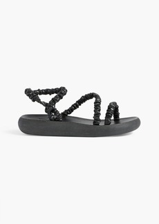 Ancient Greek Sandals - Scrunchie Eleftheria faux leather sandals - Black - EU 36