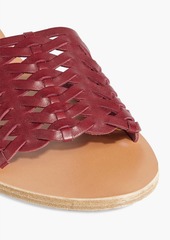 Ancient Greek Sandals - Taygete woven leather slides - Burgundy - EU 37