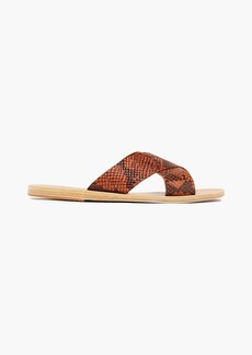 Ancient Greek Sandals - Thais snake-effect leather sandals - Brown - EU 36