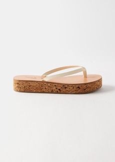 Ancient Greek Sandals - X Lucy Williams Leather Flatform Flip Flops - Womens - Off White - 36 EU/IT