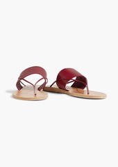 Ancient Greek Sandals - Yni ribbed leather sandals - Burgundy - EU 36