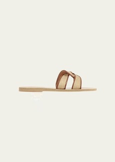 Ancient Greek Sandals Desmos Vachetta Interlocking Flat Slide Sandals