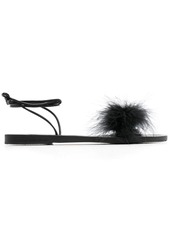 Ancient Greek Sandals Choros Marabu feather leather sandals