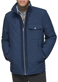 Andrew Marc Amberg Diamond Quilted Corduroy Trim Water Resistant Jacket