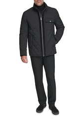 Andrew Marc Amberg Diamond Quilted Corduroy Trim Water Resistant Jacket