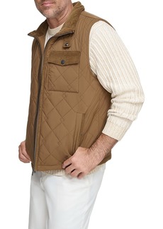 Andrew Marc Barnet Quilted Corduroy Trimmed Water Resistant Vest