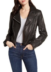 Andrew Marc Bubble Leather Moto Jacket in Black at Nordstrom