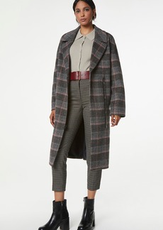 Andrew Marc Casma Plaid Wool Blend Coat in Plaid Pink at Nordstrom