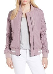 Andrew Marc Foster Nylon Twill Bomber Jacket in Dusty Rose at Nordstrom