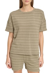 Andrew Marc Heritage Stripe Boxy T-Shirt in Oatmeal Combo at Nordstrom Rack