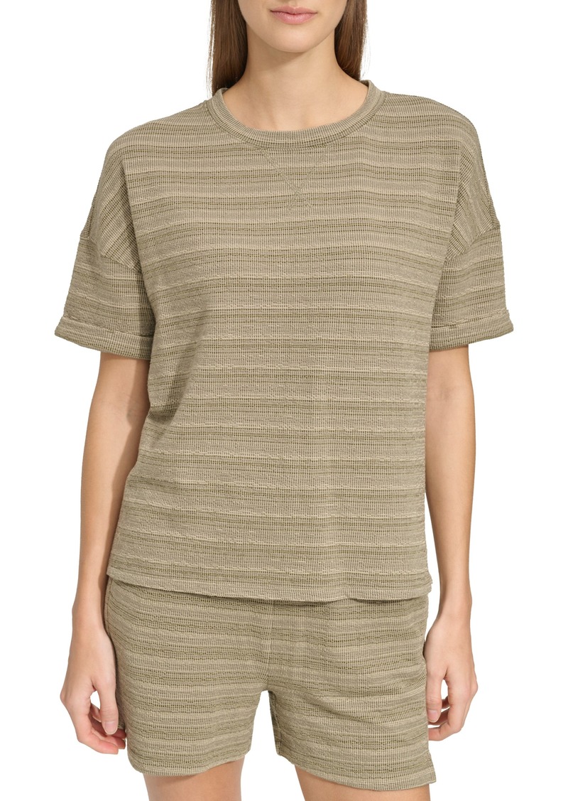 Andrew Marc Heritage Stripe Boxy T-Shirt in Dusty Olive Combo at Nordstrom Rack