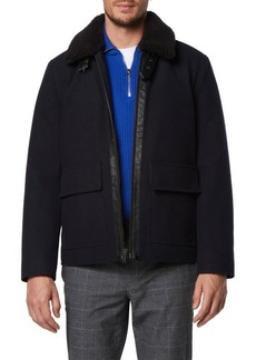 Andrew Marc Hudson Water Resistant Faux Shearling Trim Jacket