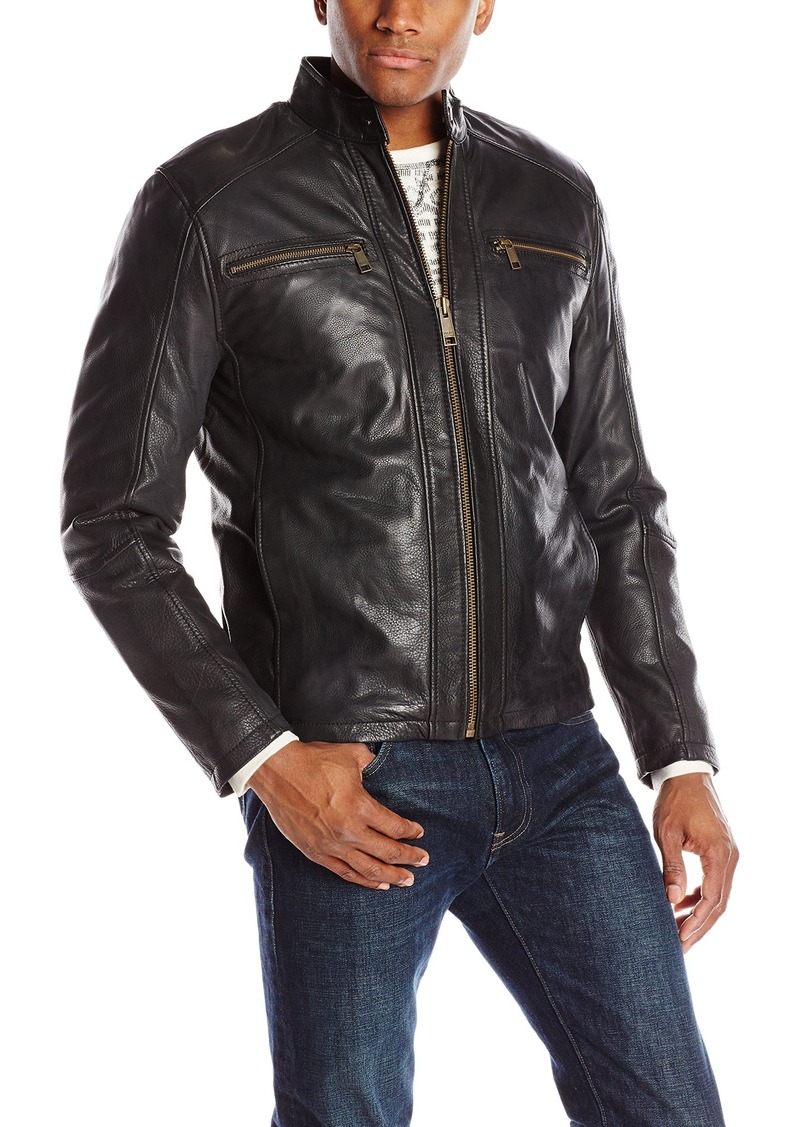 Andrew Marc Andrew Marc Men's Laser Leather Moto Jacket | Outerwear