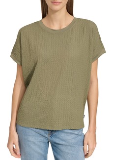 Andrew Marc Puckered Top in Dusty Olive at Nordstrom Rack