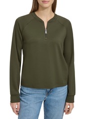 Andrew Marc Quarter-Zip Scuba Top in Forest Green at Nordstrom Rack